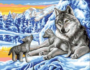 Картина для вышивания Anchor - Les loups en hiver