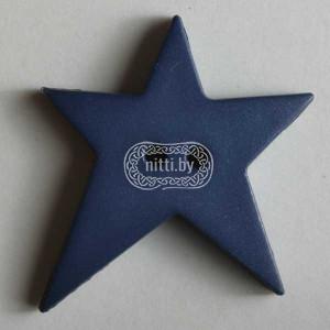 Пуговица пластиковая в виде ассиметричной Звезды матового синего цвета с двумя проколами Dill 15 мм 