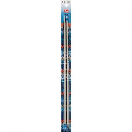 Спицы прямые алюминиевые с наконечниками Prym 5,5 мм / 35 см