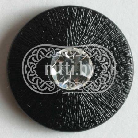 Пуговица пластиковая со стразой Dill 18 мм 