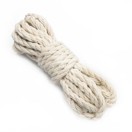 Веревка крученая льняная беленая 8мм, 10м