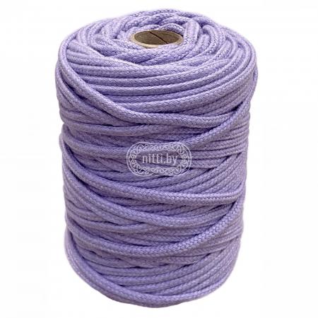 Шнур плетеный хлопковый 4мм, 50м, сиреневый